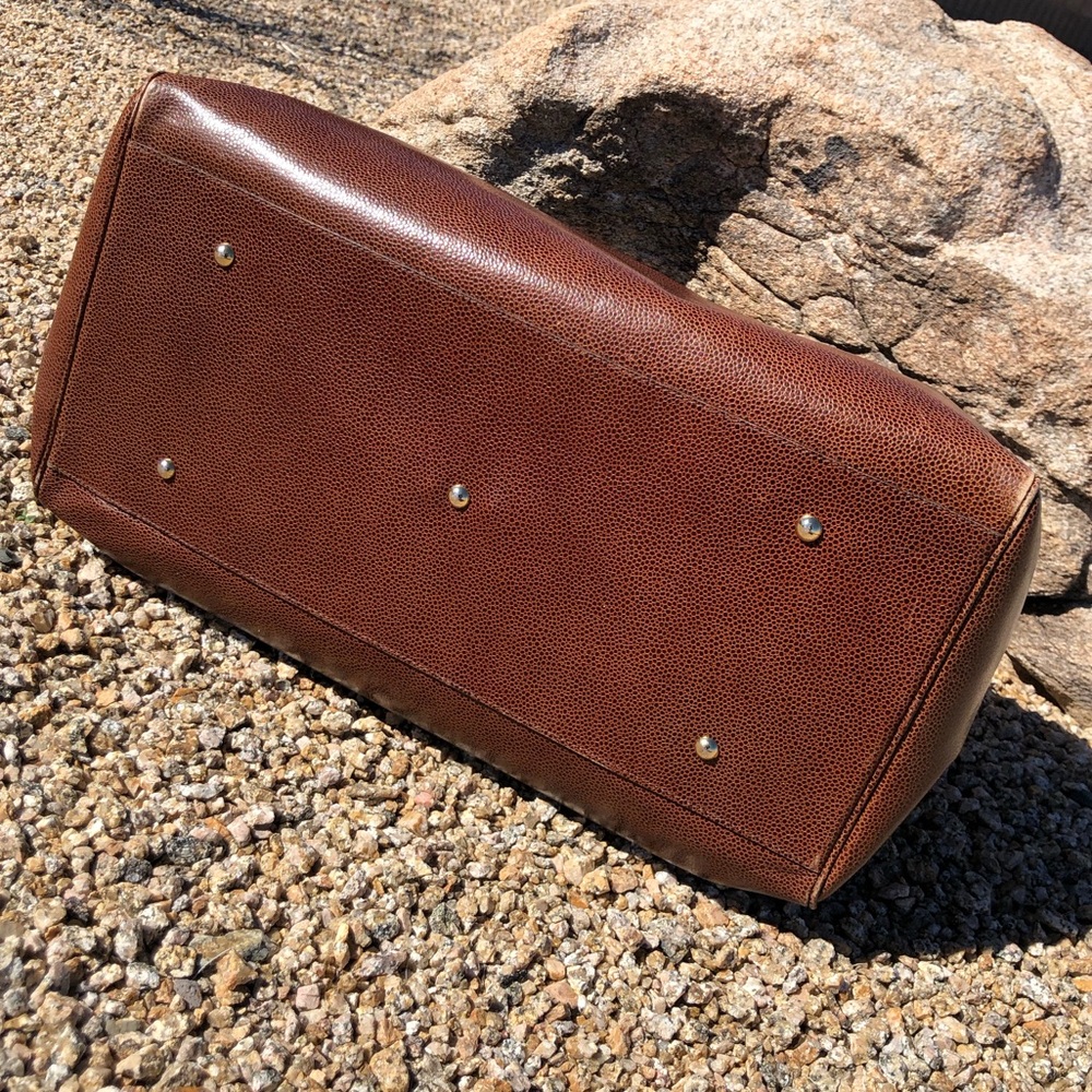 I Santi VTG Pebble Leather Duffel Bag Weekender ๐ผ - Picture 6 of 12